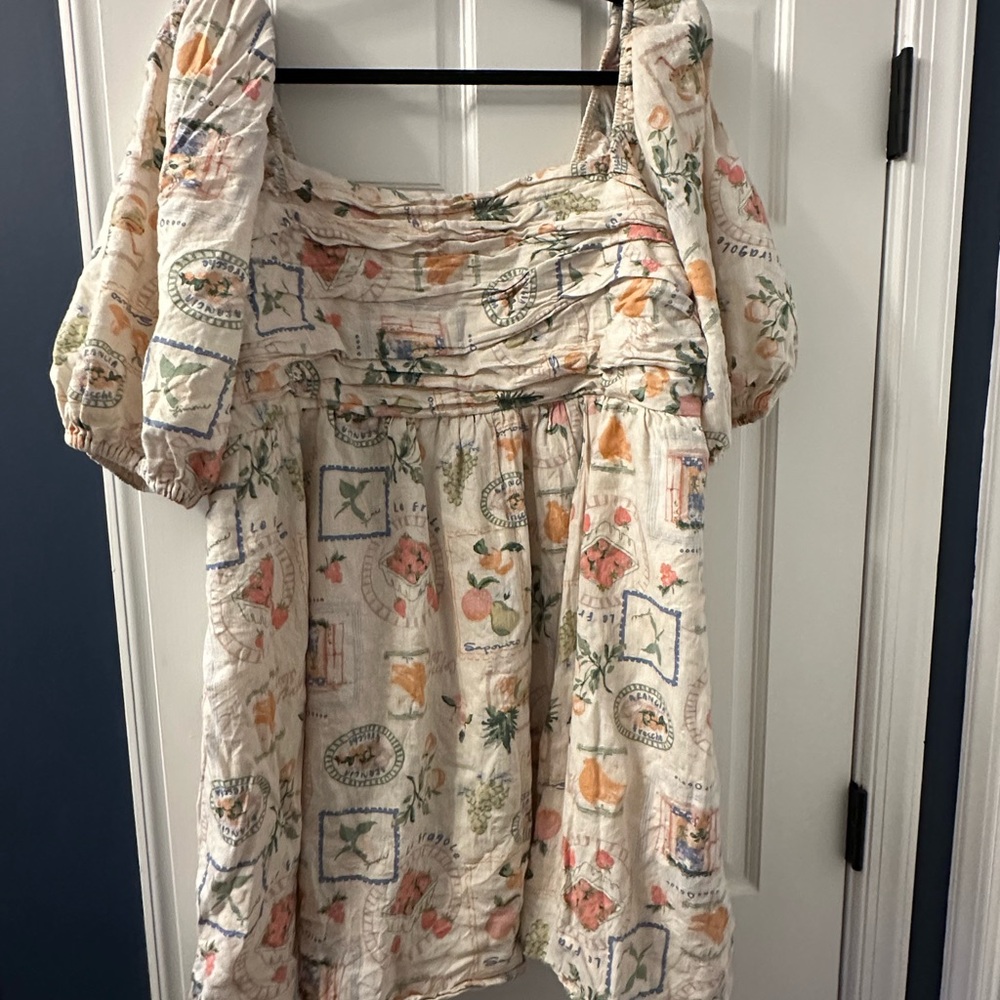 Abercrombie & Fitch Floral Print Dress - Cream and Multicolor
